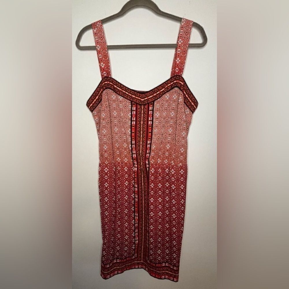 White House black market NWT red/white scarf print tank dress size large
